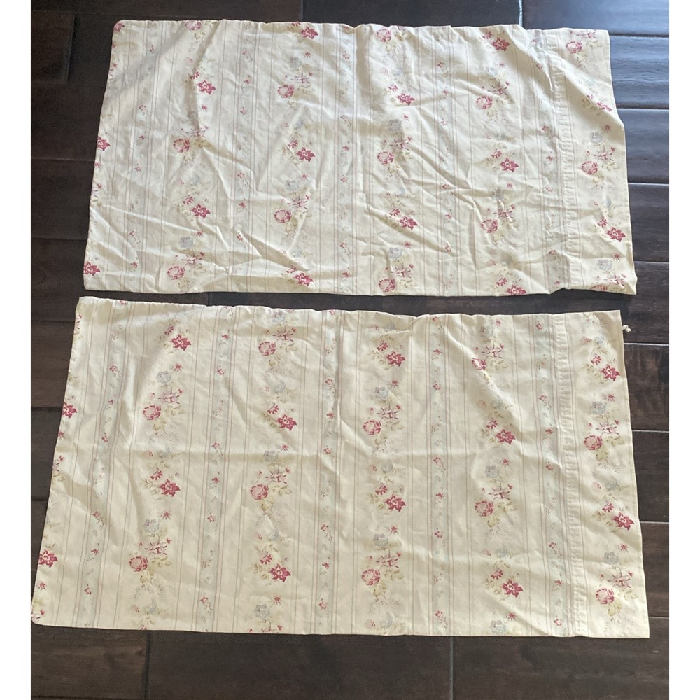 Rare Vintage Standard Pillowcases 2 Josie by Ralph Lauren Green Tag Cottage Core
